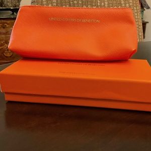 NEW-United Colors from Benetton (Italian) - Cosmetic Bag w/ metallic logo pull
